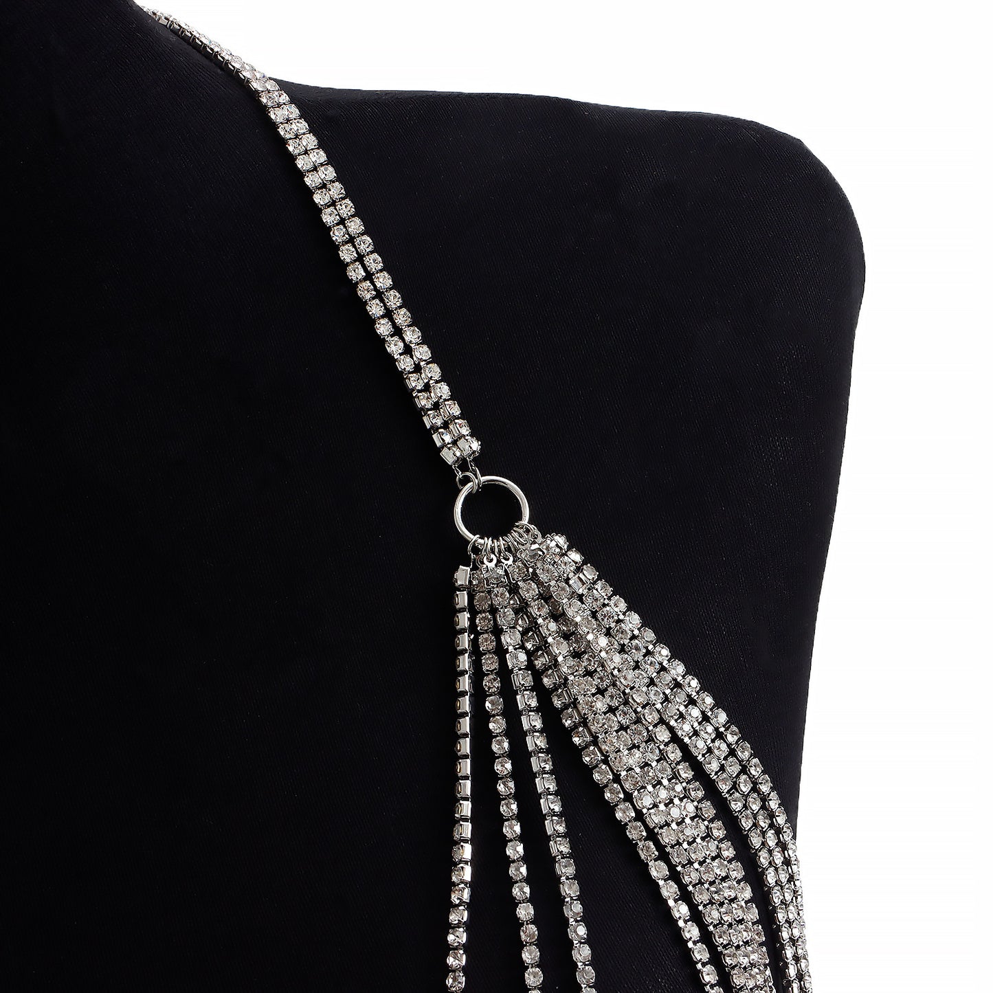 Sexy Bohemian-Style Body Chain for Women with Rhinestone Accents and Plated Alloy Construction