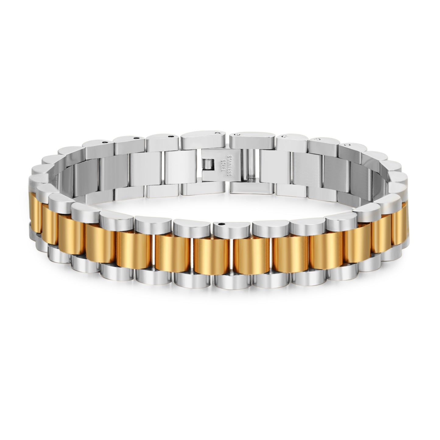 Punk Minimalist Round Geometric Titanium Steel Plated Bracelet for Unisex