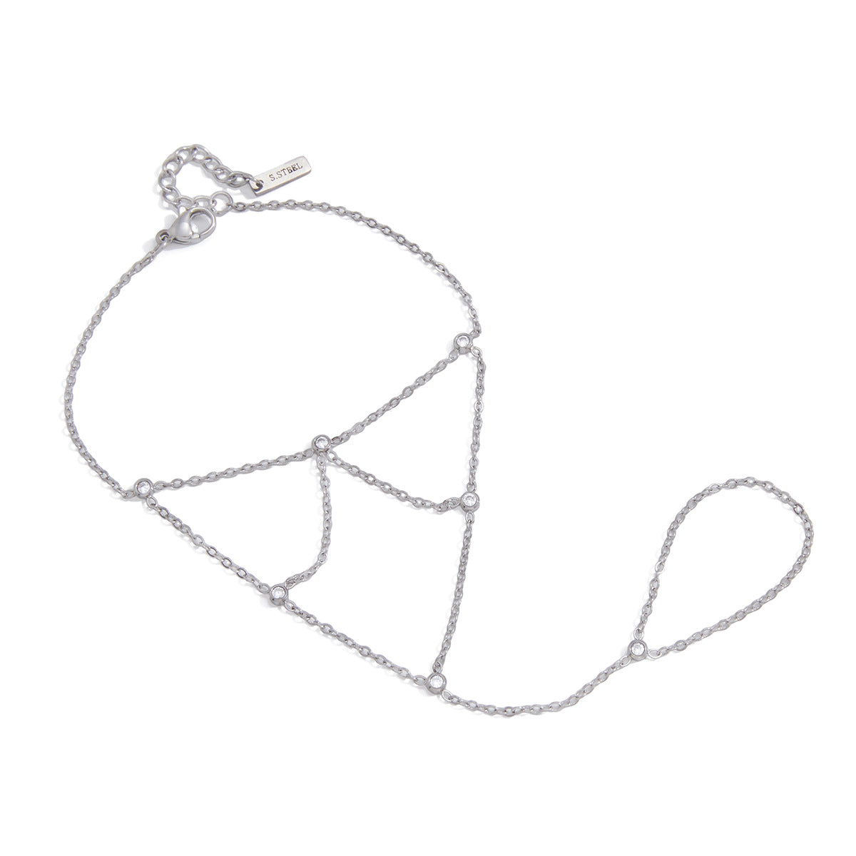 Minimalist Geometric Round Stainless Steel Plated Link Bracelet for Women
