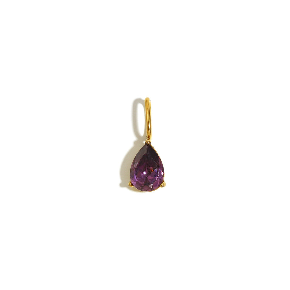 Colgante minimalista de gota de agua en acero inoxidable bañado en oro de 18K para fabricación de joyas DIY