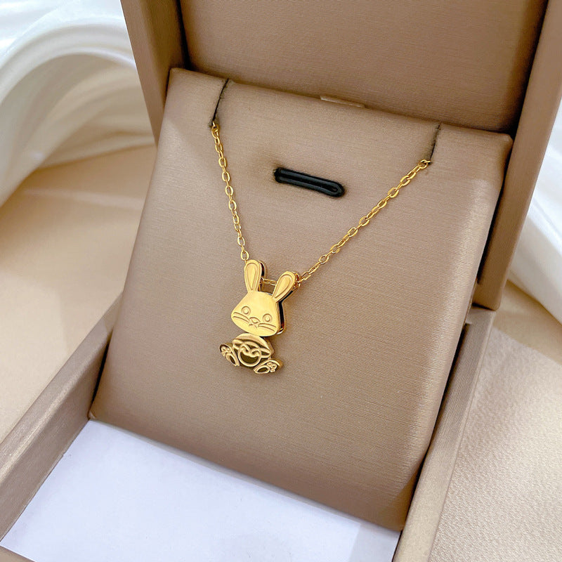 Collana Punk Minimalista Dolce Cuore Geometrico in Acciaio Inossidabile con Catena Irregolare