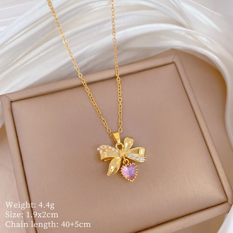 Collana Minimalista Geometrica in Acciaio al Titanio con Pendente in Rame Placcato Oro su Catena a Maglie per Uomo e Donna