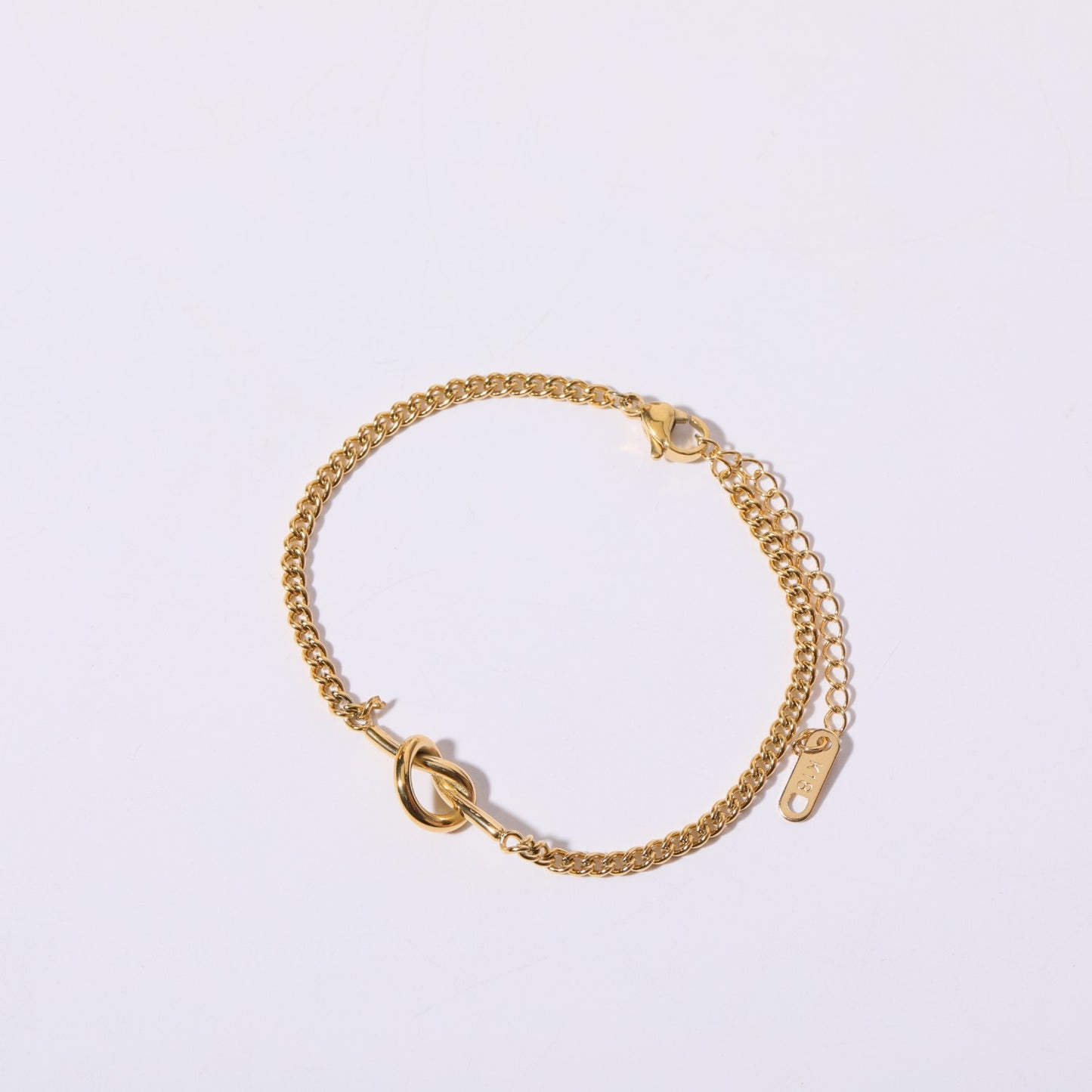 Minimalist Gold Plated Stainless Steel Letter Heart Charm Bar with Rhinestone Inlay on Cuban Link Chain for Women