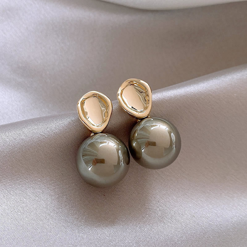 Eleganti Orecchini a Perno da Donna in Stile Francese Vintage con Zirconi Geometrici e Perle Imitazione