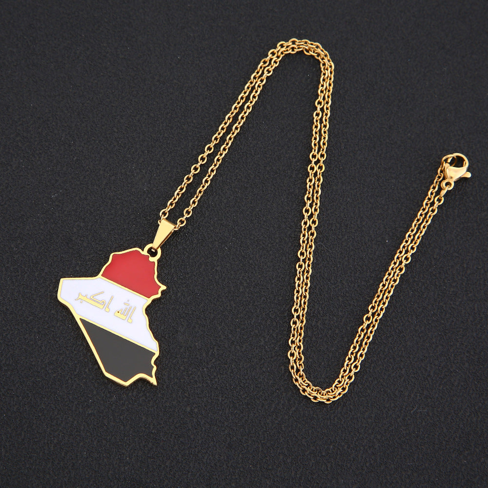 Collana con ciondolo geometrico di moda in acciaio inossidabile con charm in acciaio al titanio e finitura placcata, unisex