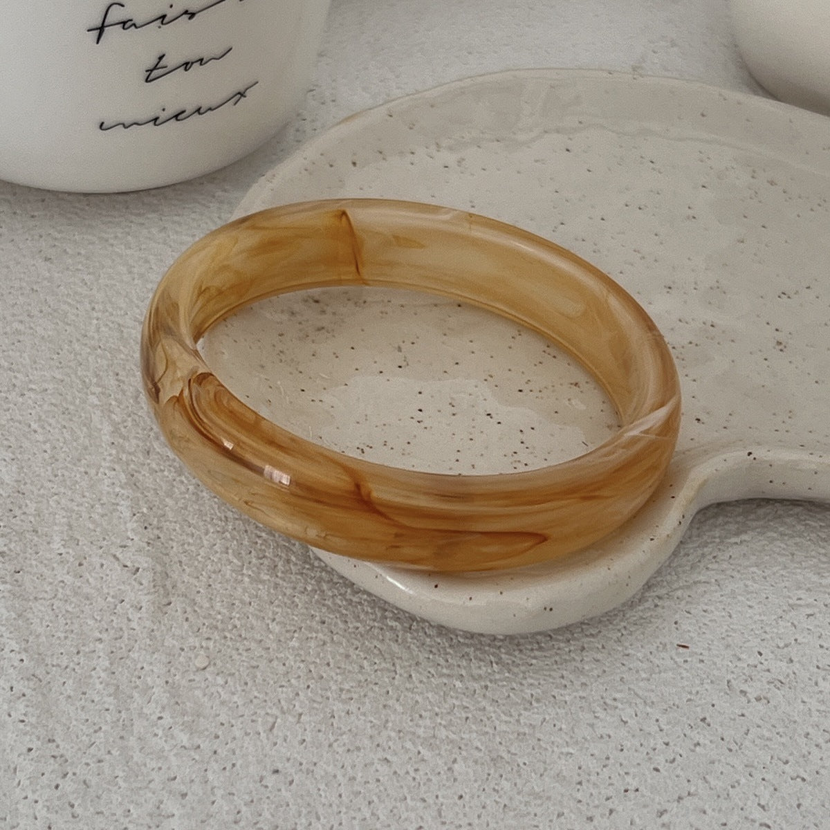 Vintage Geometric Round Resin Bracelet for Women