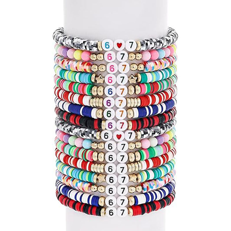 Casual Number Letter Resin Bracelet Unisex Jewelry Gift