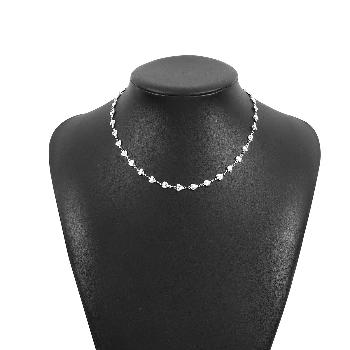 Collana minimalista a forma di cuore in lega con finitura placcata per donna, catena per clavicola, regalo per la festa della mamma
