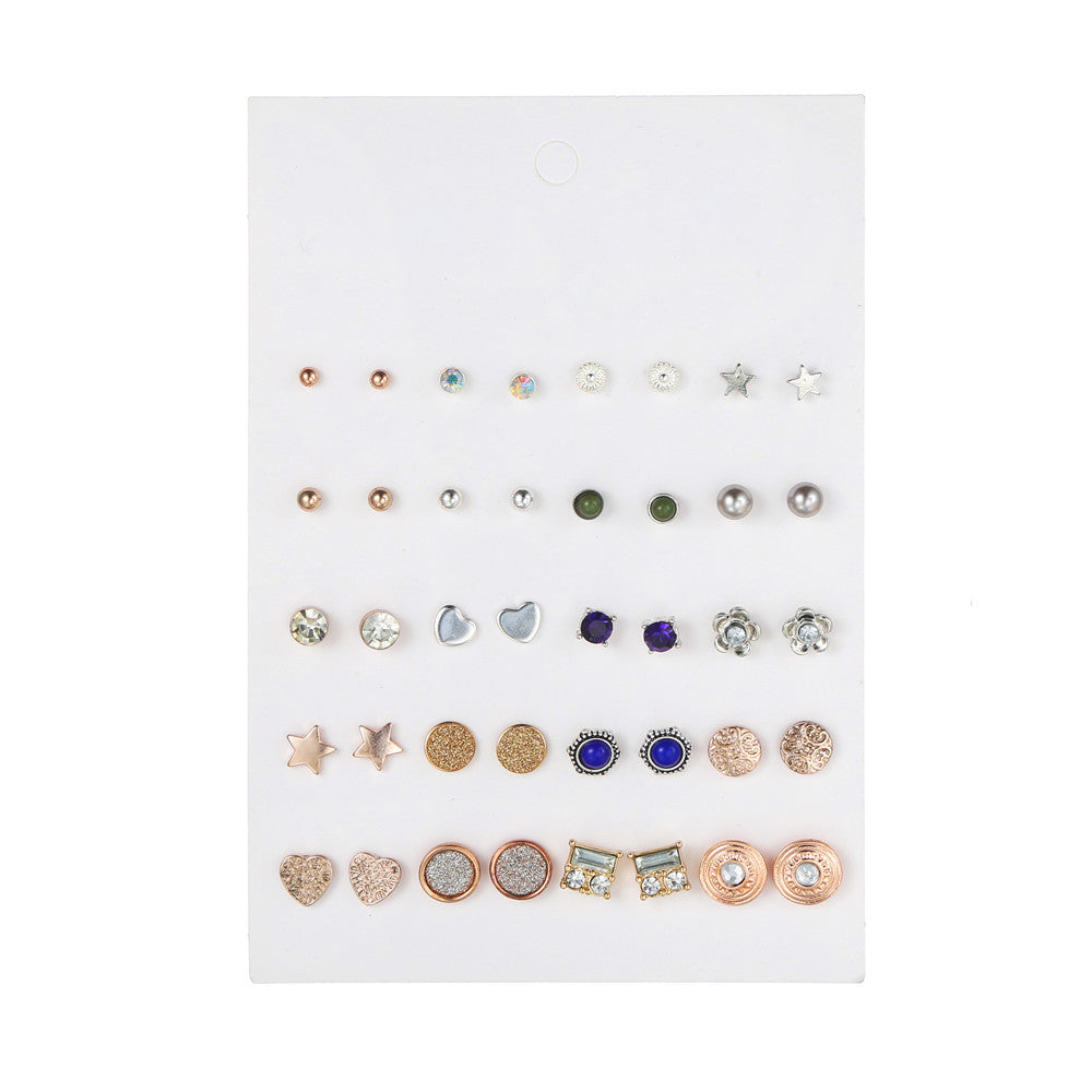 Minimalist Casual Geometric Alloy Plated Stud Earrings Set for Unisex
