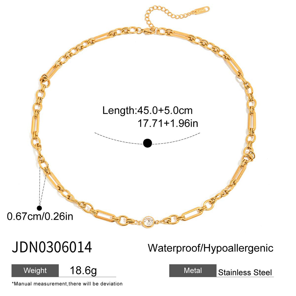 Collana geometrica in acciaio inossidabile con ciondolo in titanio placcato per donna elegante catena per clavicola