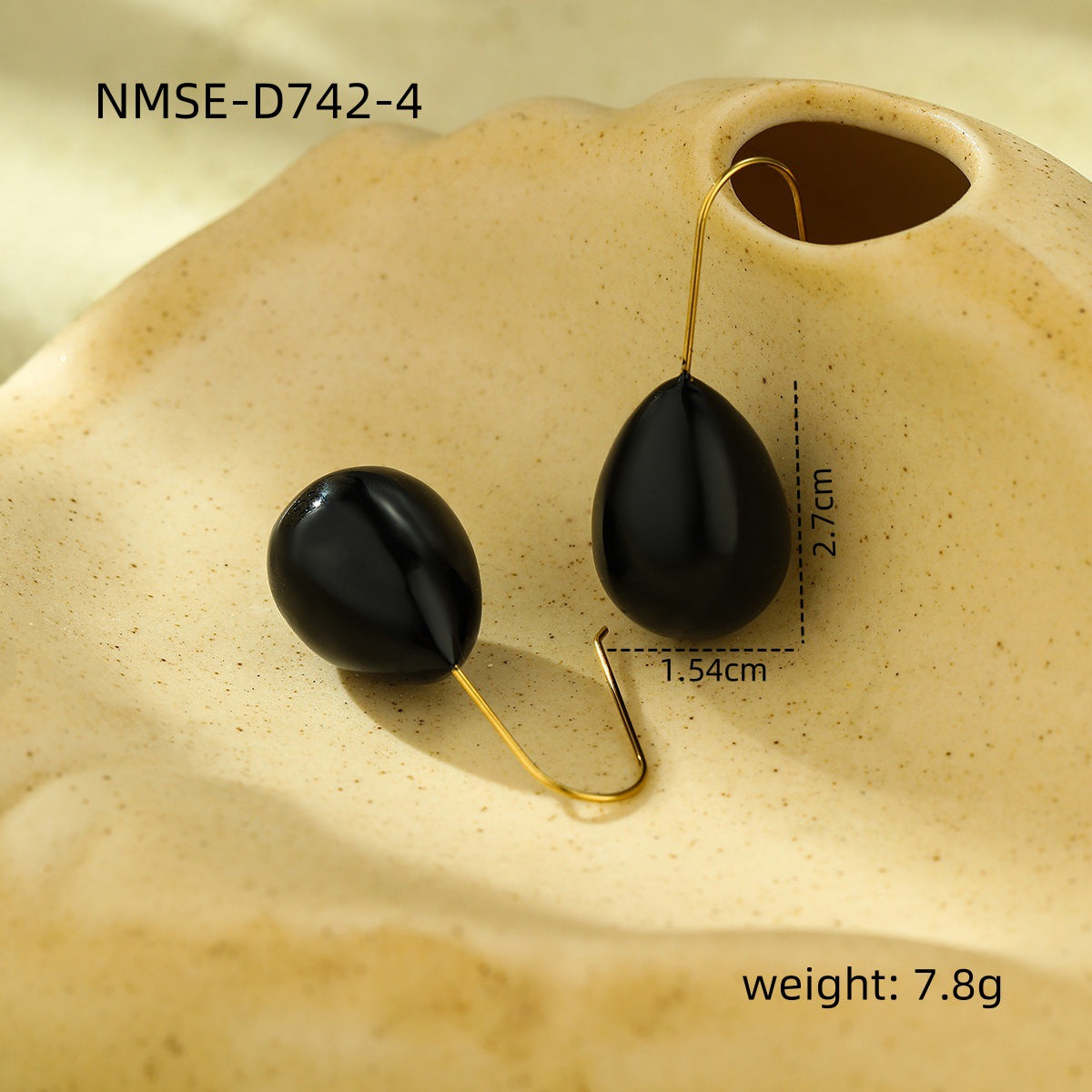 Pendientes colgantes de acero de titanio minimalistas de moda para mujer con revestimiento de esmalte y acabado chapado