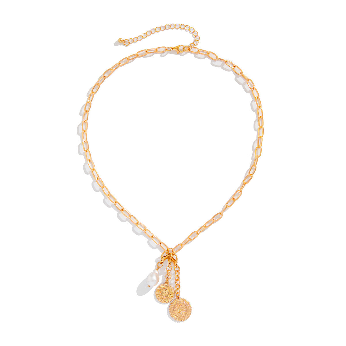 Collana Pendente a Cuore a Frutta in Metallo Minimalista Tonalità Fredda con Dettagli a Frange per Donna