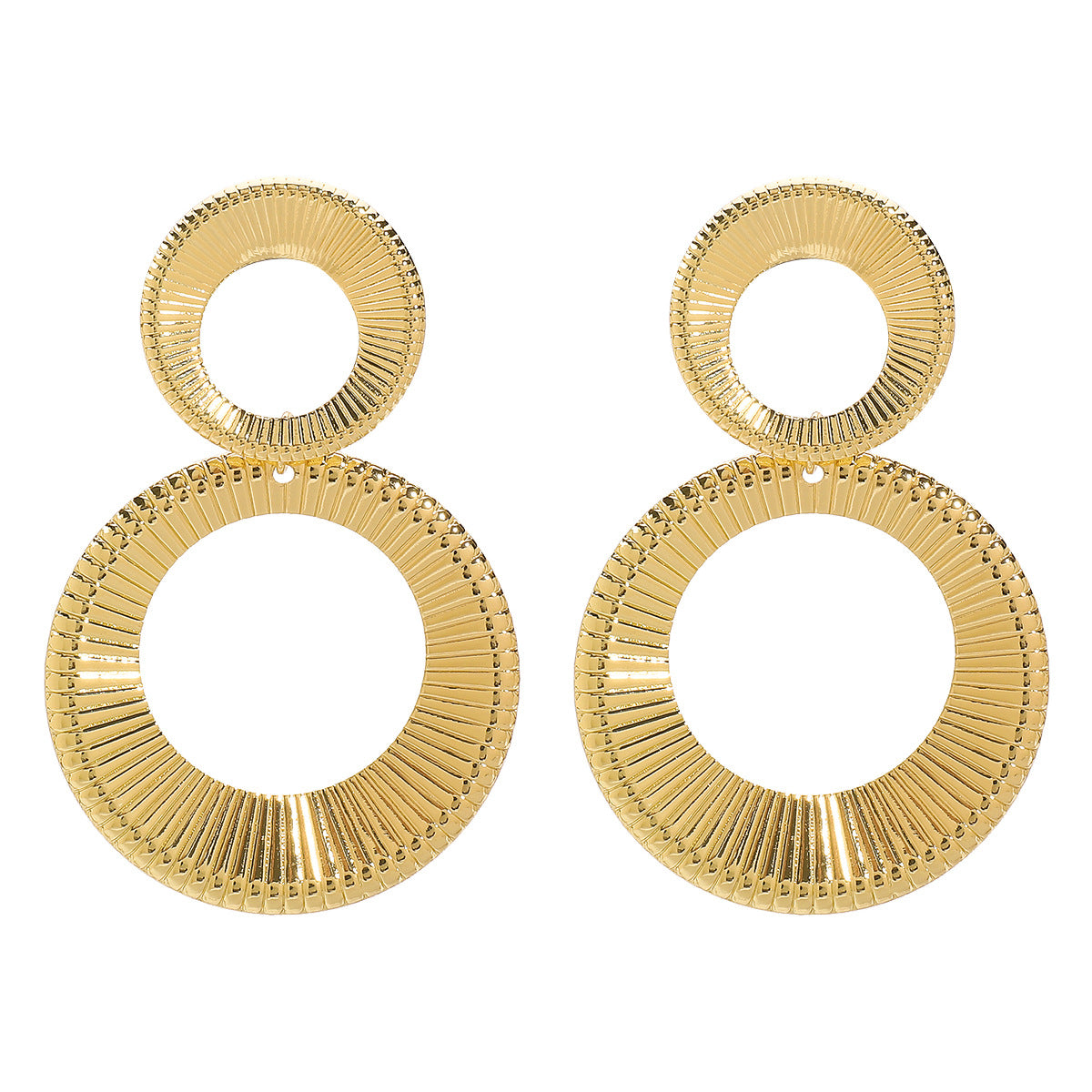 Pendientes de botón geométricos retro minimalistas para mujer con baño electrolítico