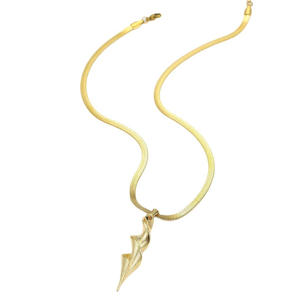 Collana con catena a serpente intrecciata geometrica alla moda in acciaio inossidabile da donna