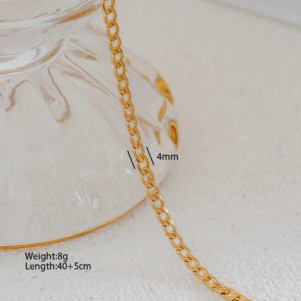 Collana a Catena a Serpente Minimalista in Acciaio Inossidabile da Abbinare Ciondolo in Acciaio al Titanio Design a Cartone Animato a Forma di U Stile Medaglione Unisex