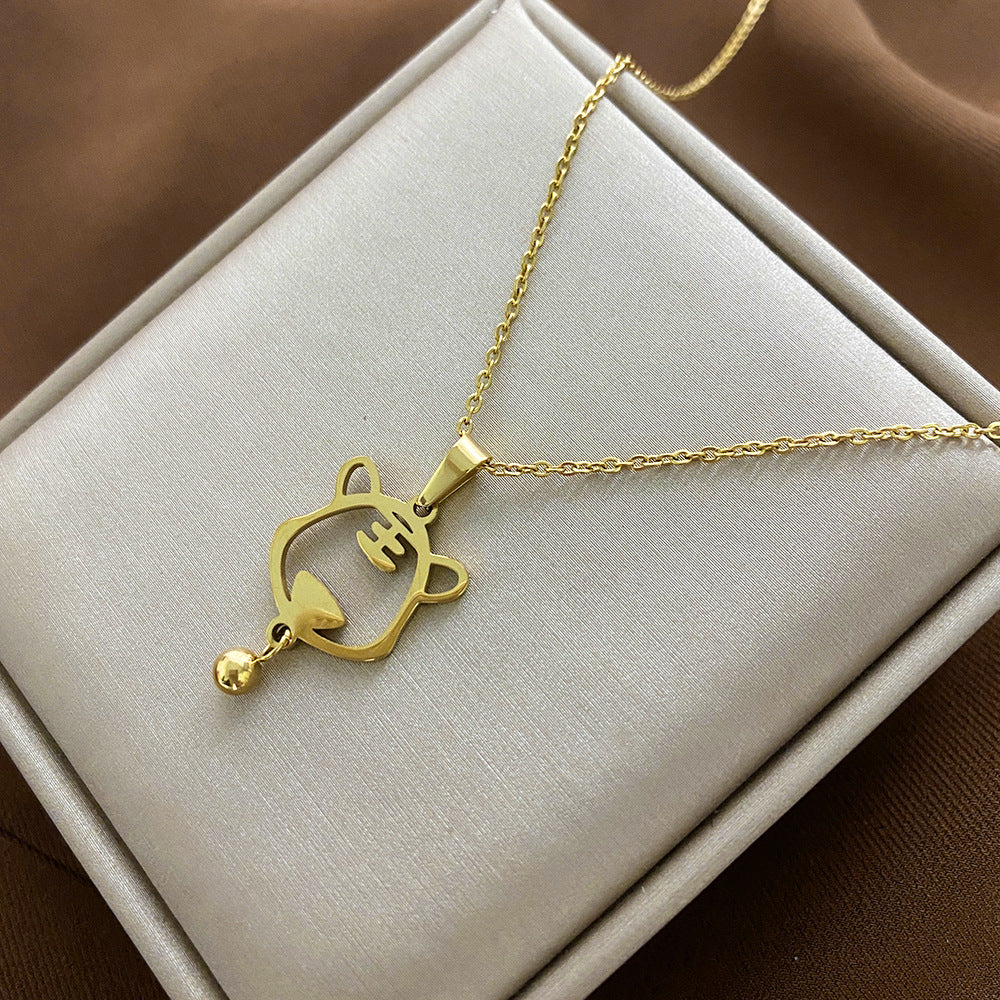 Minimalist Animal-Shaped Titanium Steel Plated Clavicle Necklace for Women