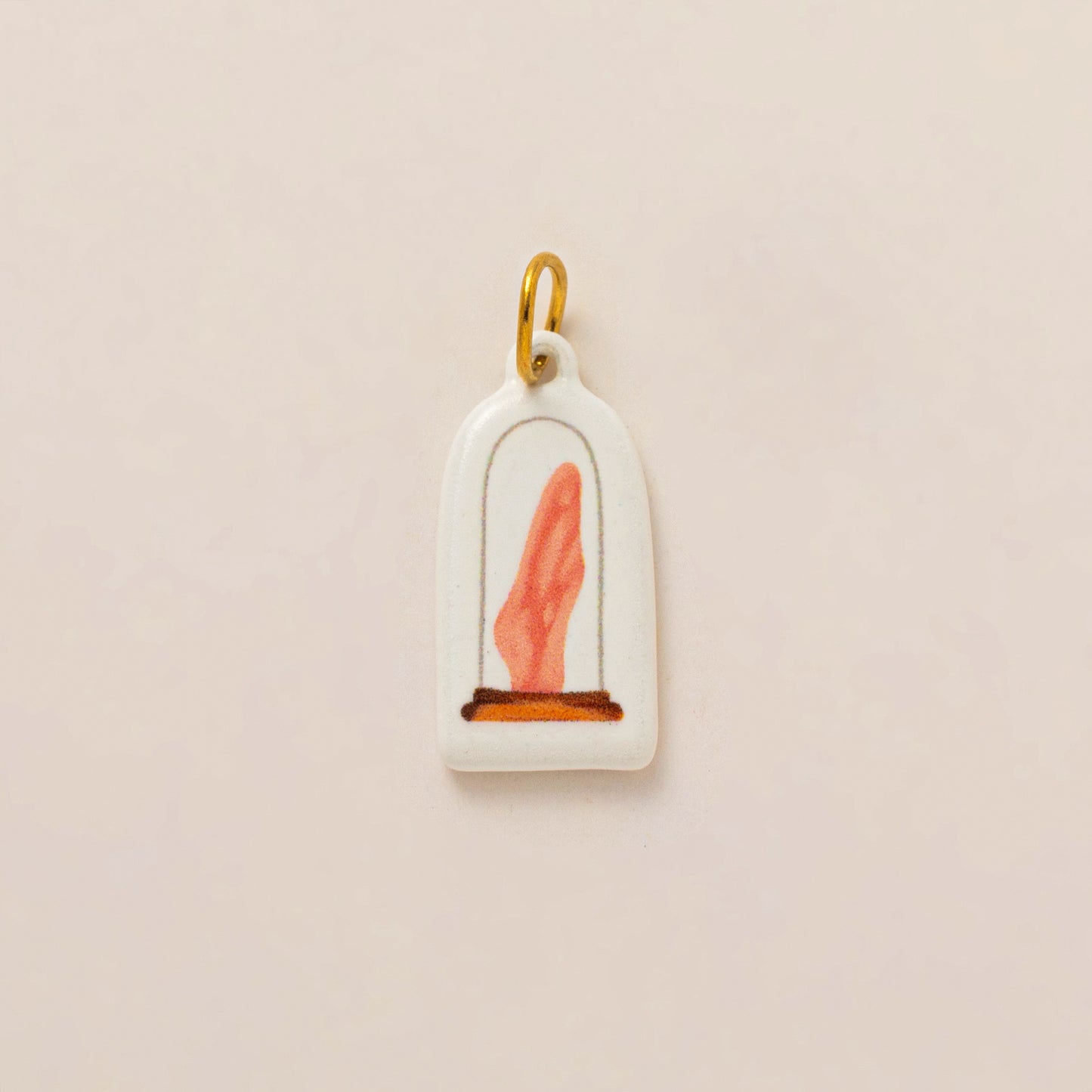 Vintage Cartoon 18K Gold Plated Drip Oil Stainless Steel Charm Bar for Women