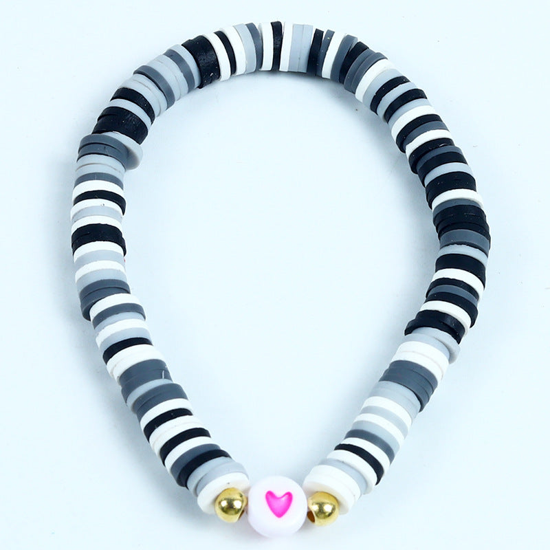 Bohemian Minimalist Heart Resin Bracelet Unisex Friendship Jewelry
