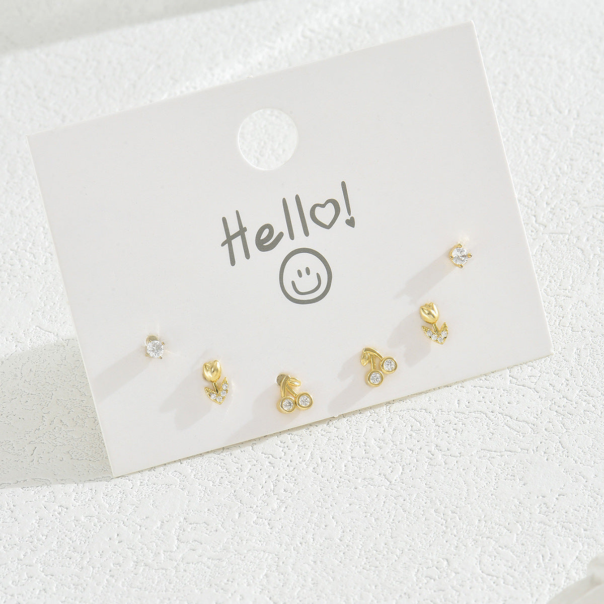 Pendientes de Tachuela Geométricos Minimalistas para Mujer con Incrustaciones de Zirconia en Base de Cobre y Postes de Acero Inoxidable