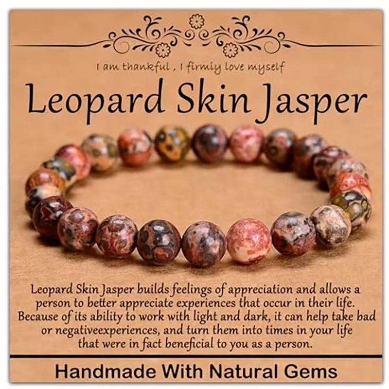 Minimalist Natural Stone Beaded Bracelet Unisex Geometric Round Handmade Jewelry Gift