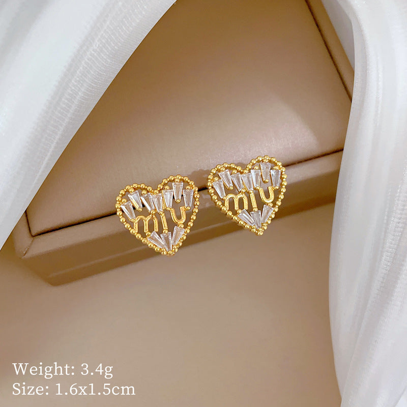 Geometric Stud Earrings for Women with Plated Copper Design, Elegant Long Tassel Drop Earrings, Sweet Style Jewelry