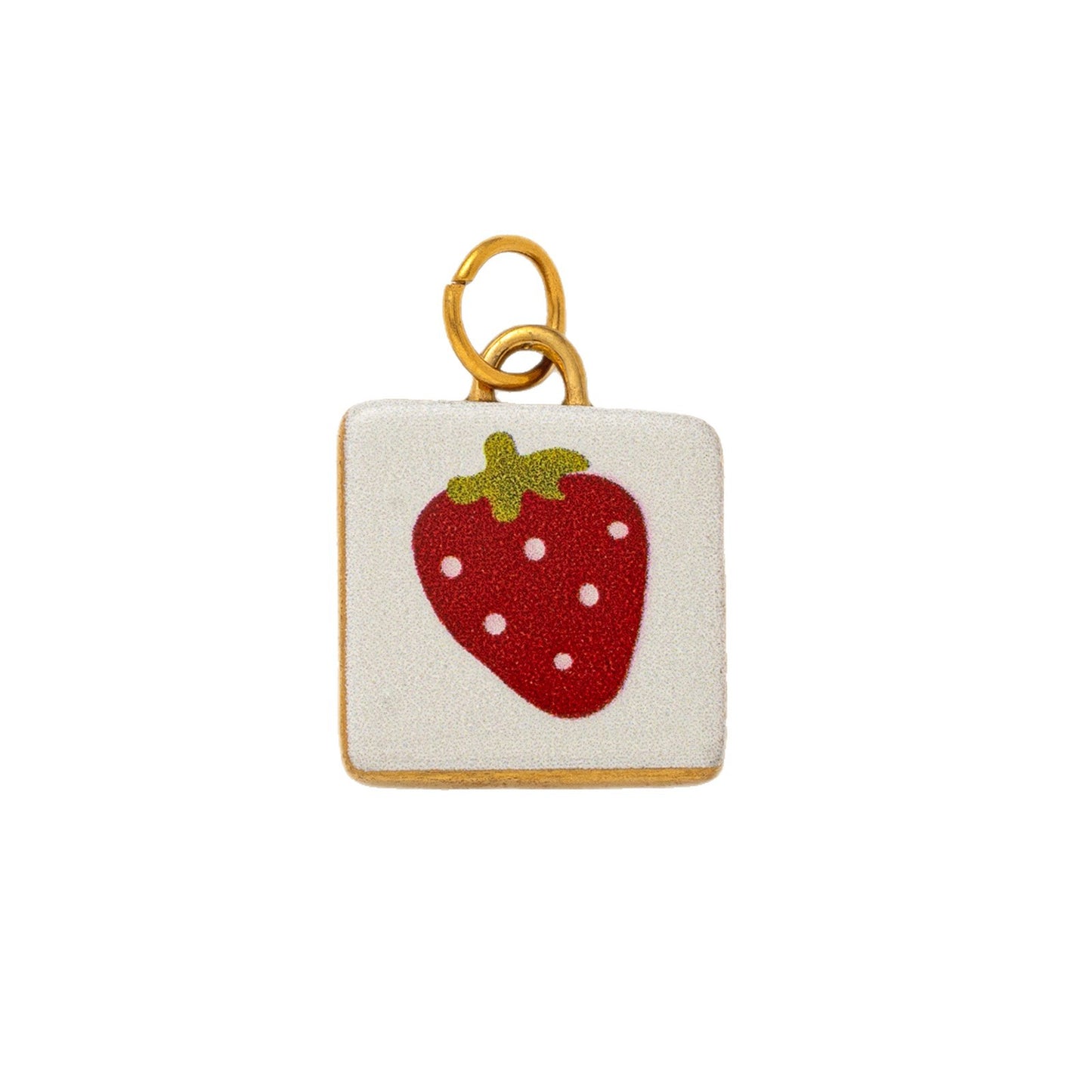 Vintage 18K Gold Plated Stainless Steel Fruit Charm Bar for Women