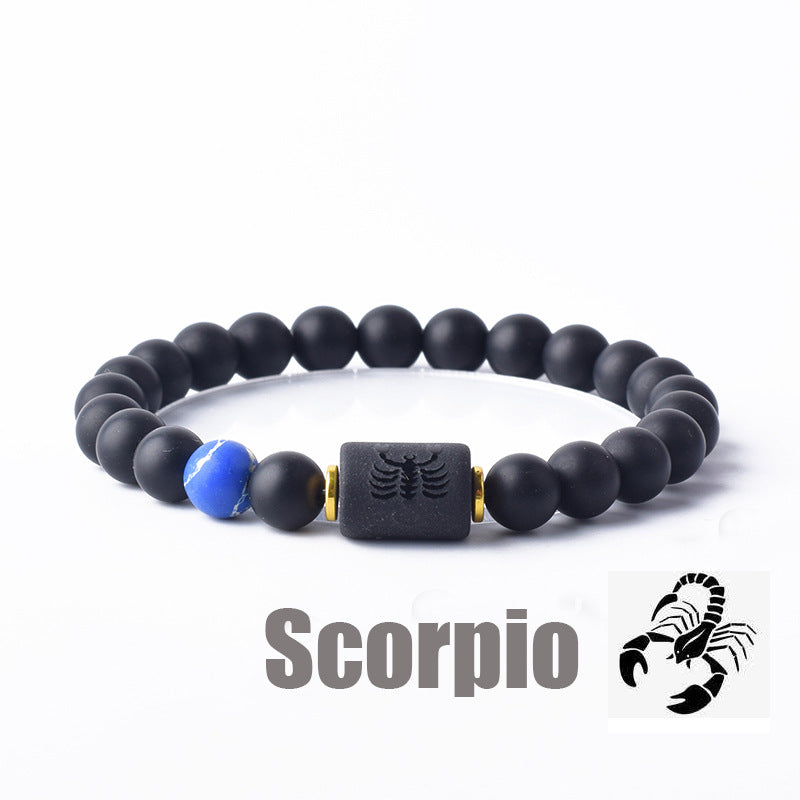 Classic Unisex Natural Stone Zodiac Beaded Bracelet