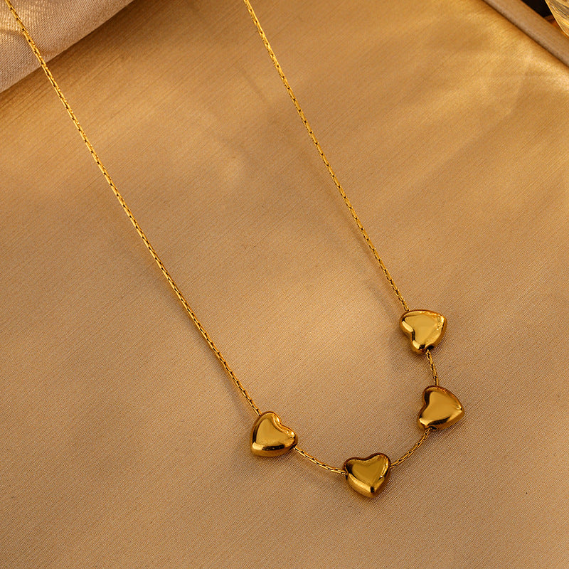 Collana da donna in acciaio inossidabile placcato con ciondolo a cuore