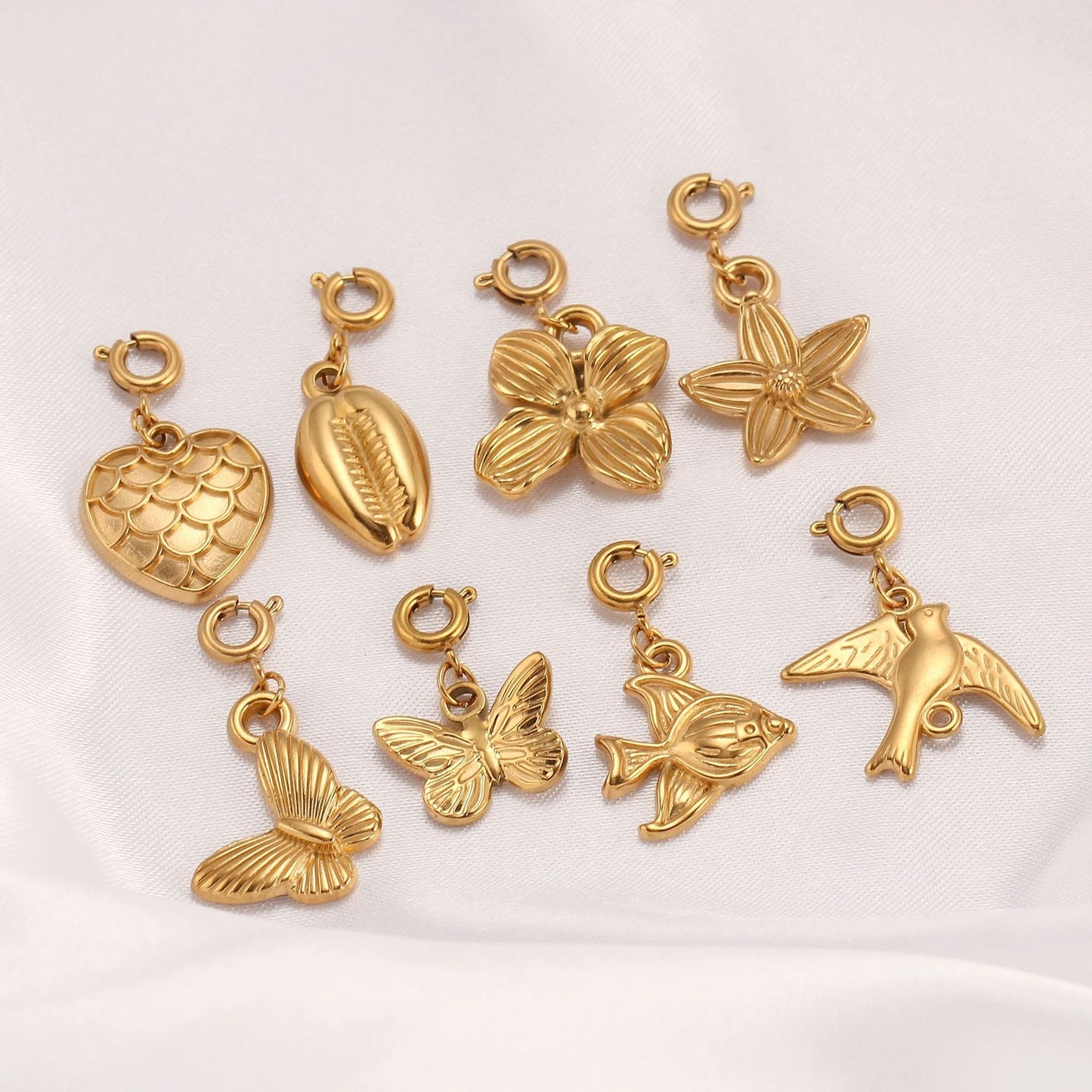 Elegant 18K Gold Plated Stainless Steel PVD DIY Charm Bar Pendant for Women