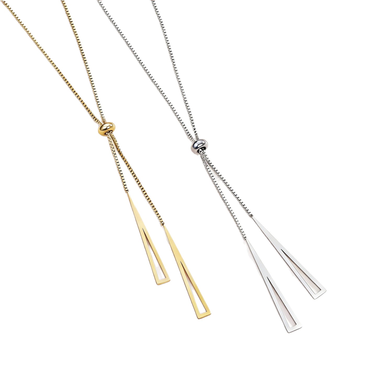 Collana da donna minimalista elegante geometrica in acciaio inossidabile placcato oro 18K