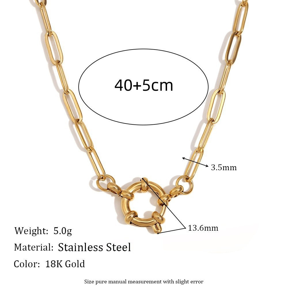 Luxury Casual 18K Gold Plated Titanium Steel Cat Animal Charm Bar
