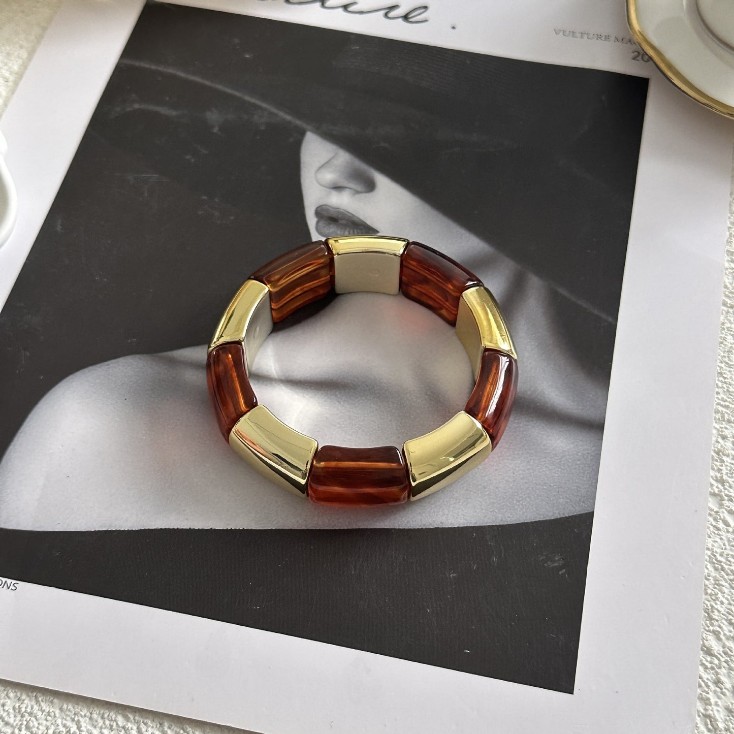 Vintage Square Drip Oil Acrylic Bracelet
