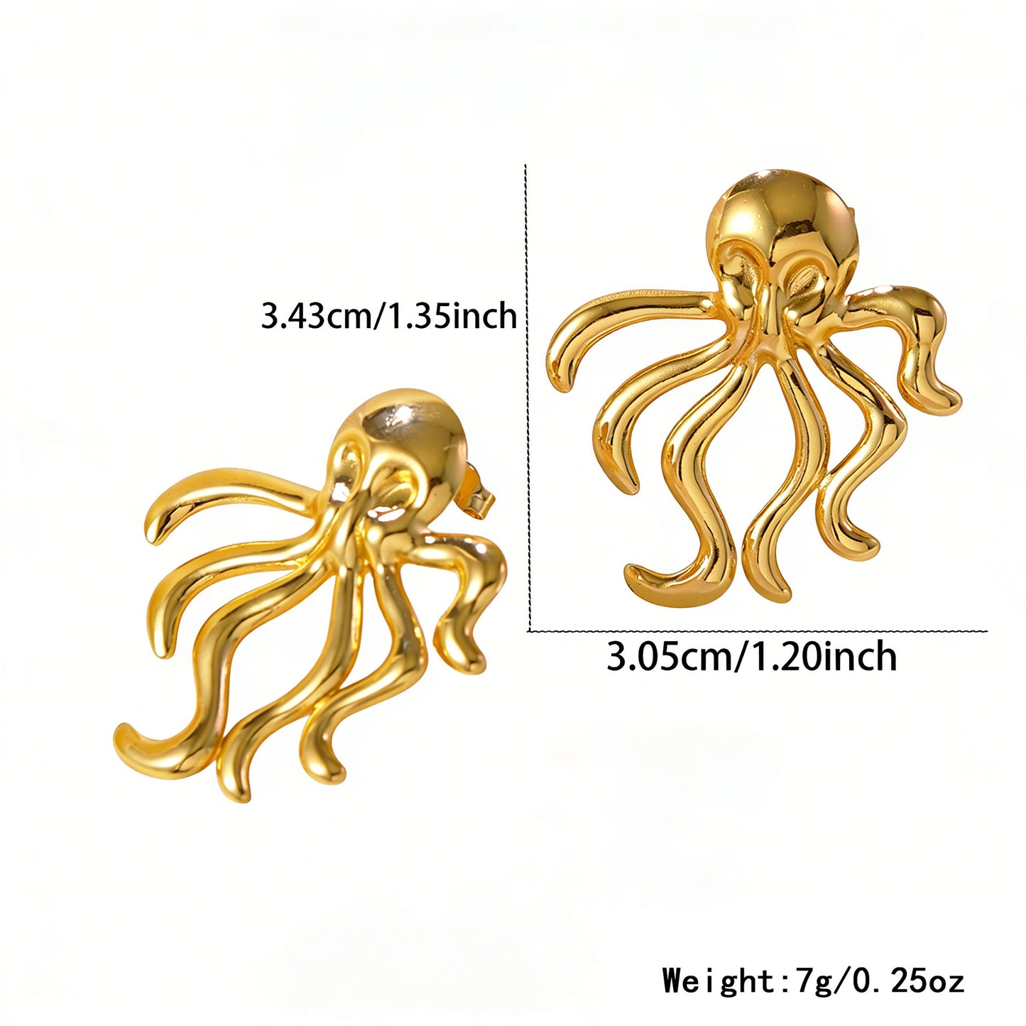 Orecchini da donna casual in acciaio inossidabile a forma geometrica di stella marina, conchiglia e granchio