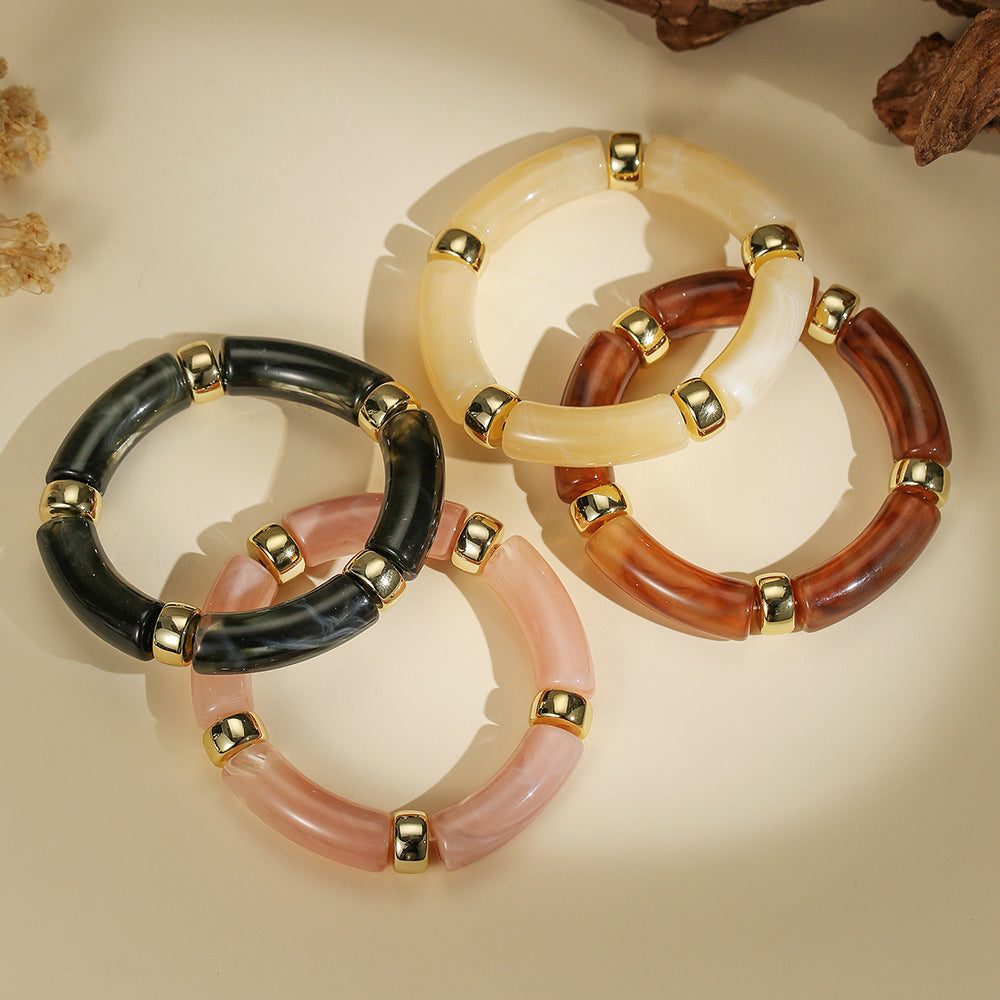 Geometric Marble Texture Acrylic Bracelet