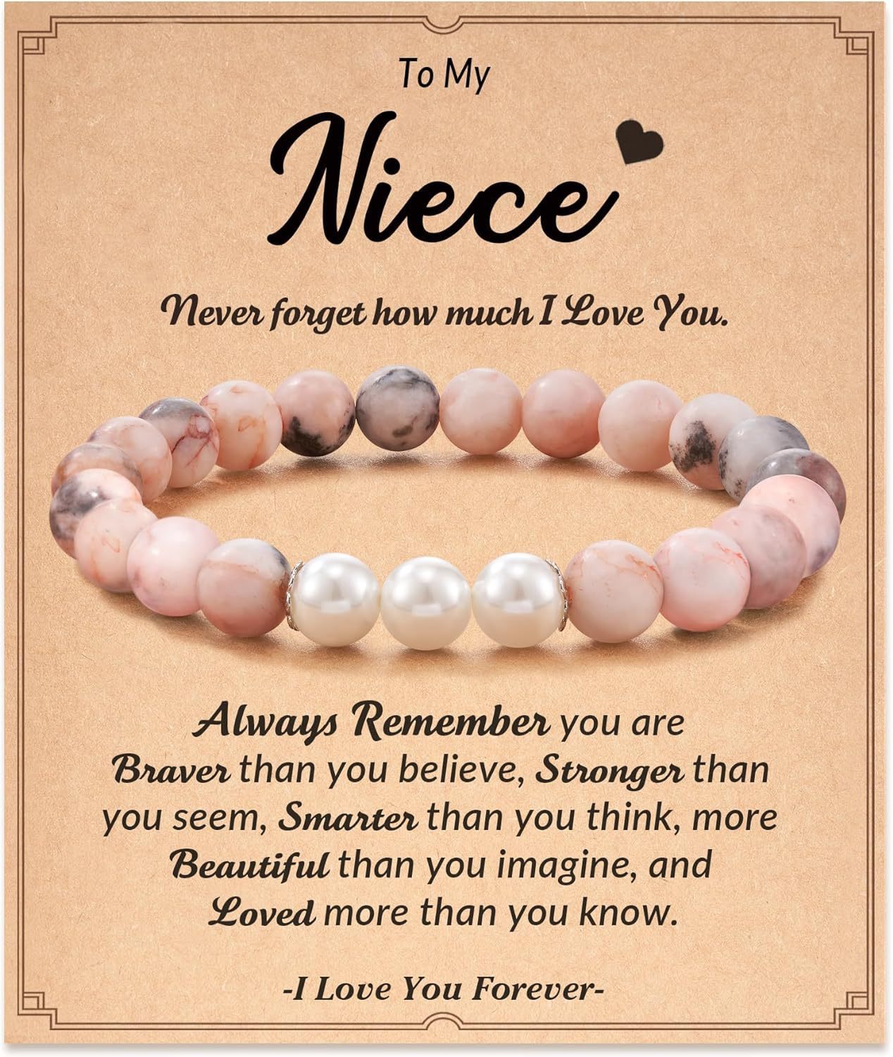 Sweet Geometric Zebra Print Pearl Bracelet for Women