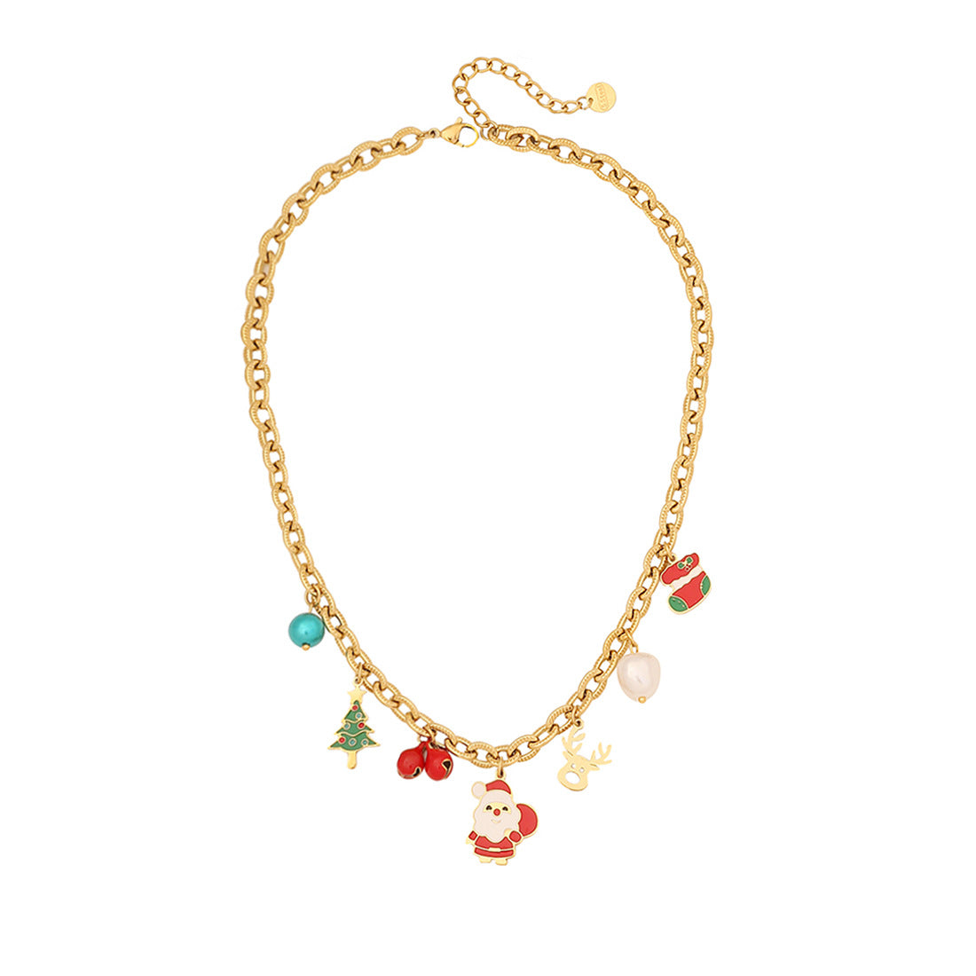Collana Pendente Minimalista con Renna Natalizia in Acciaio Inossidabile con Finitura Galvanizzata da Donna
