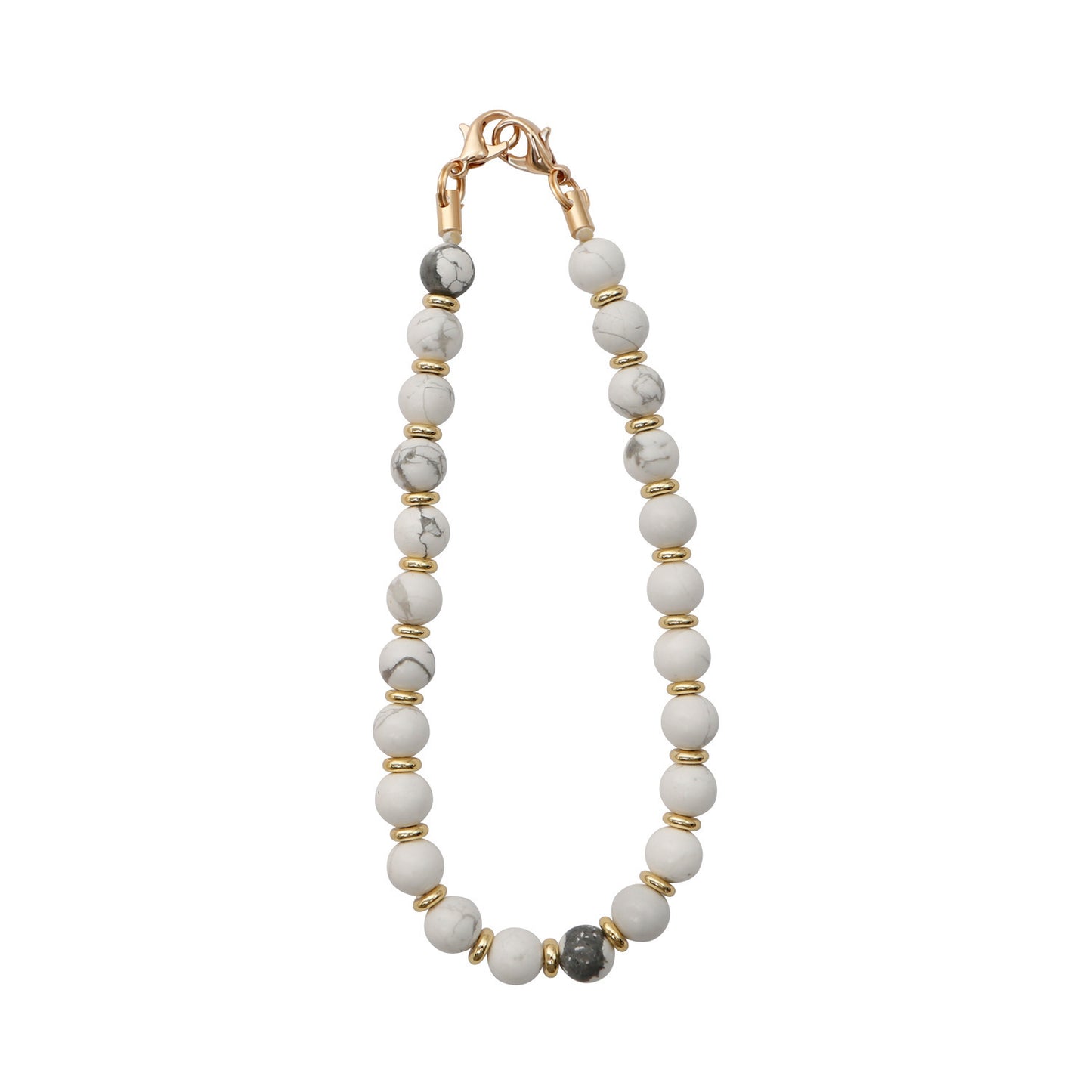 Natural Stone Beaded Phone Chain Lanyard with Obsidian and Amazonite Round Geometric Charm Anti-Loss Strap Unisex