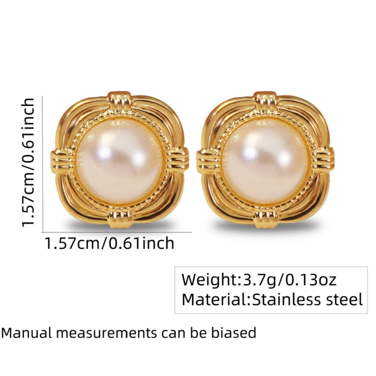 Elegant Business Square Geometric Plated Stainless Steel Earrings for Women