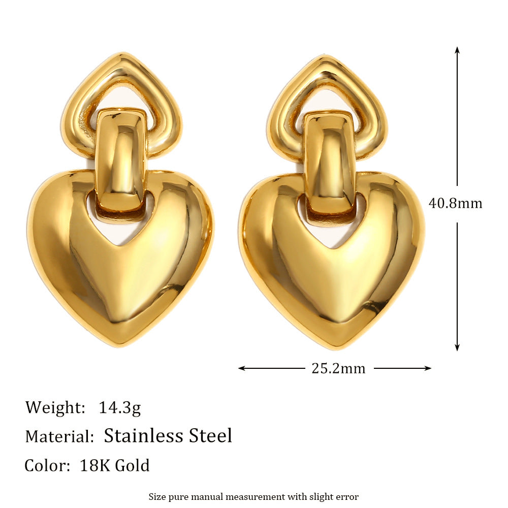 Orecchini da Donna Minimalisti a Fiocco in Acciaio Inox Placcato Oro 18K