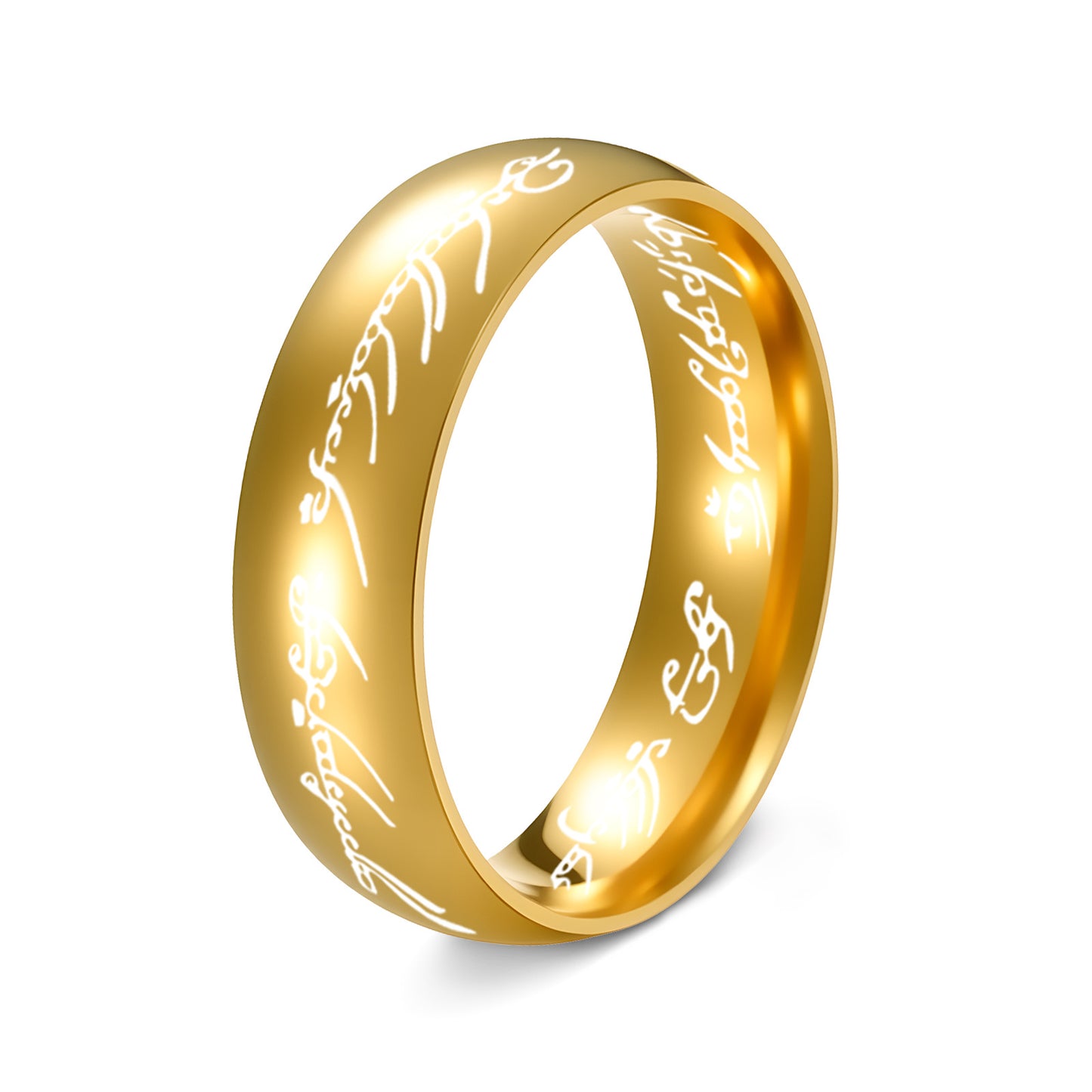 Vintage Stainless Steel Plated Letter Number Ring Unisex