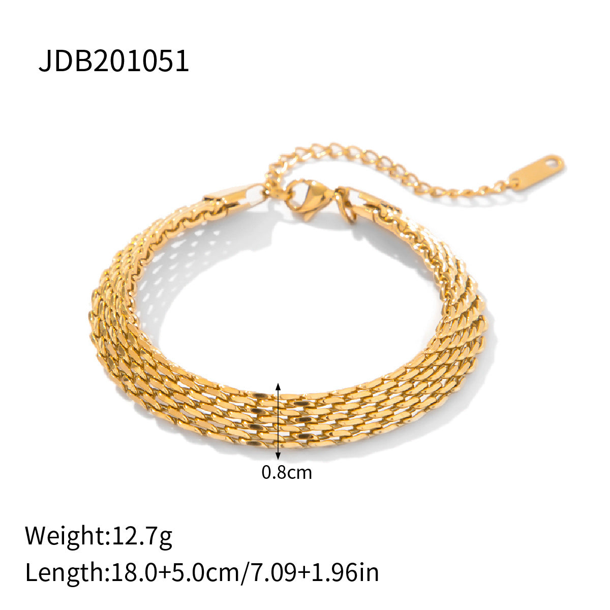 Pulsera de acero inoxidable geométrica minimalista con baño de oro de 18 quilates para mujer