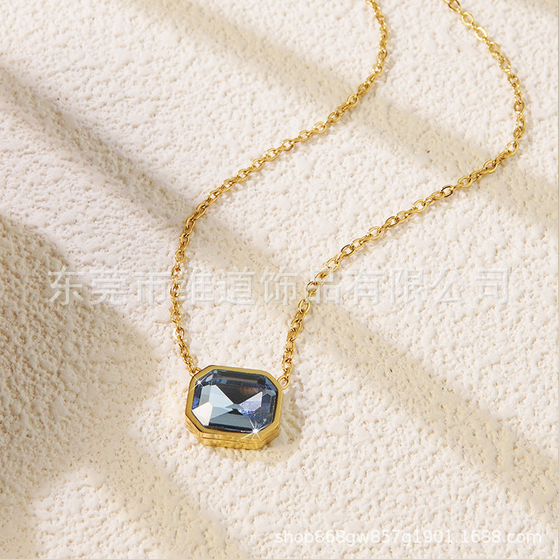 Minimalist Heart Teardrop Geometric Stainless Steel Plated Pendant Necklace for Women
