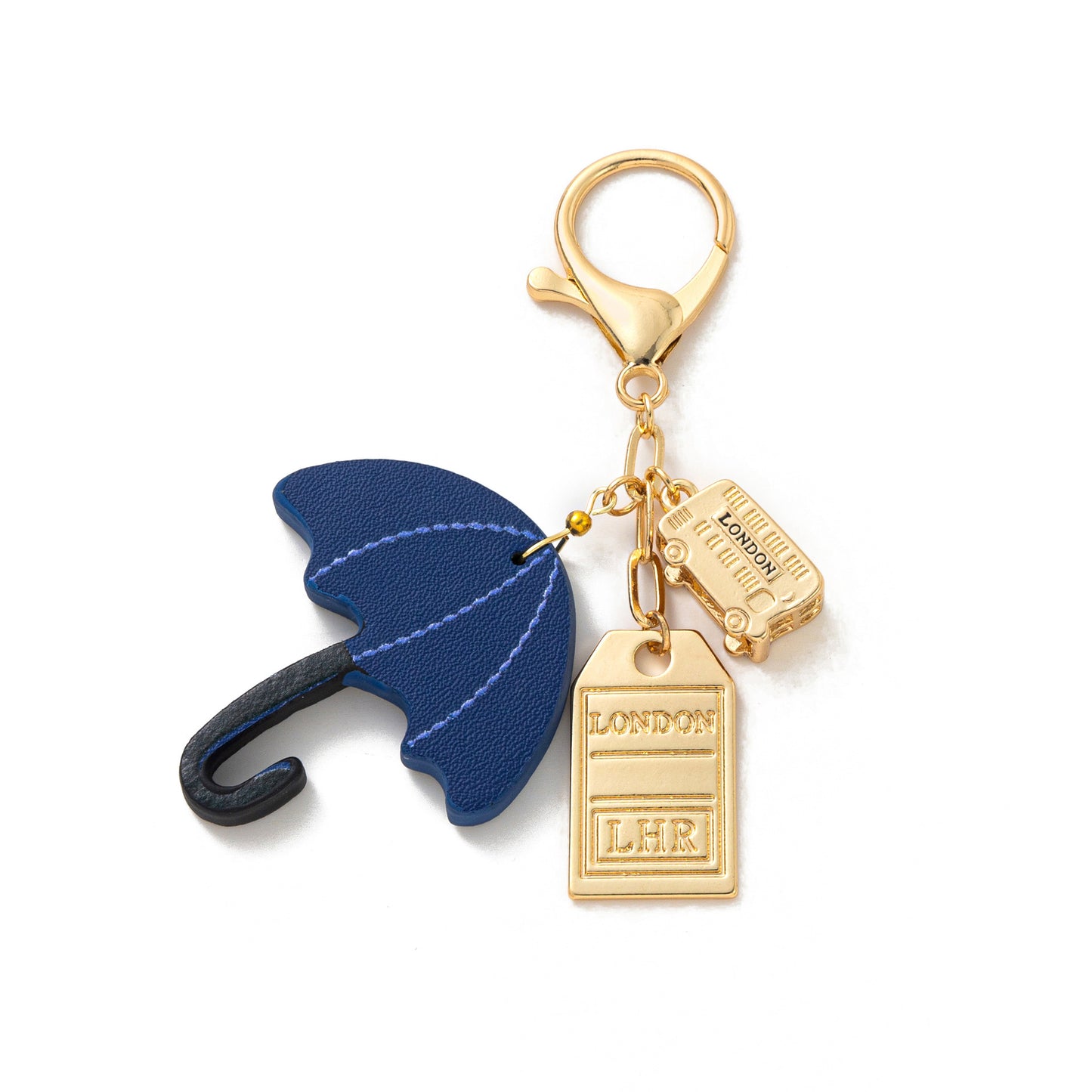 Minimalist Rainbow Plated Alloy Keychain with Pearl Ice Skate Umbrella Charms DIY Charm Bar