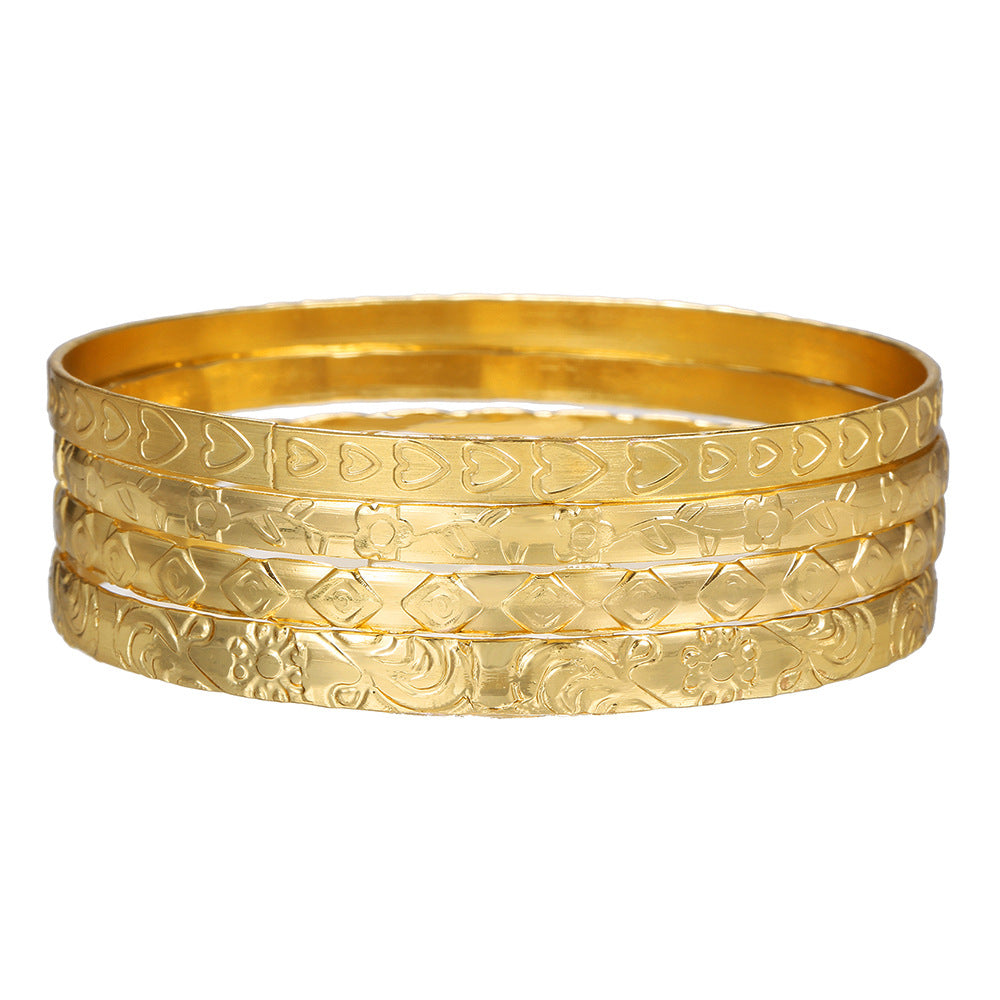 Minimalist Geometric Round Plated Iron Bracelet for Women