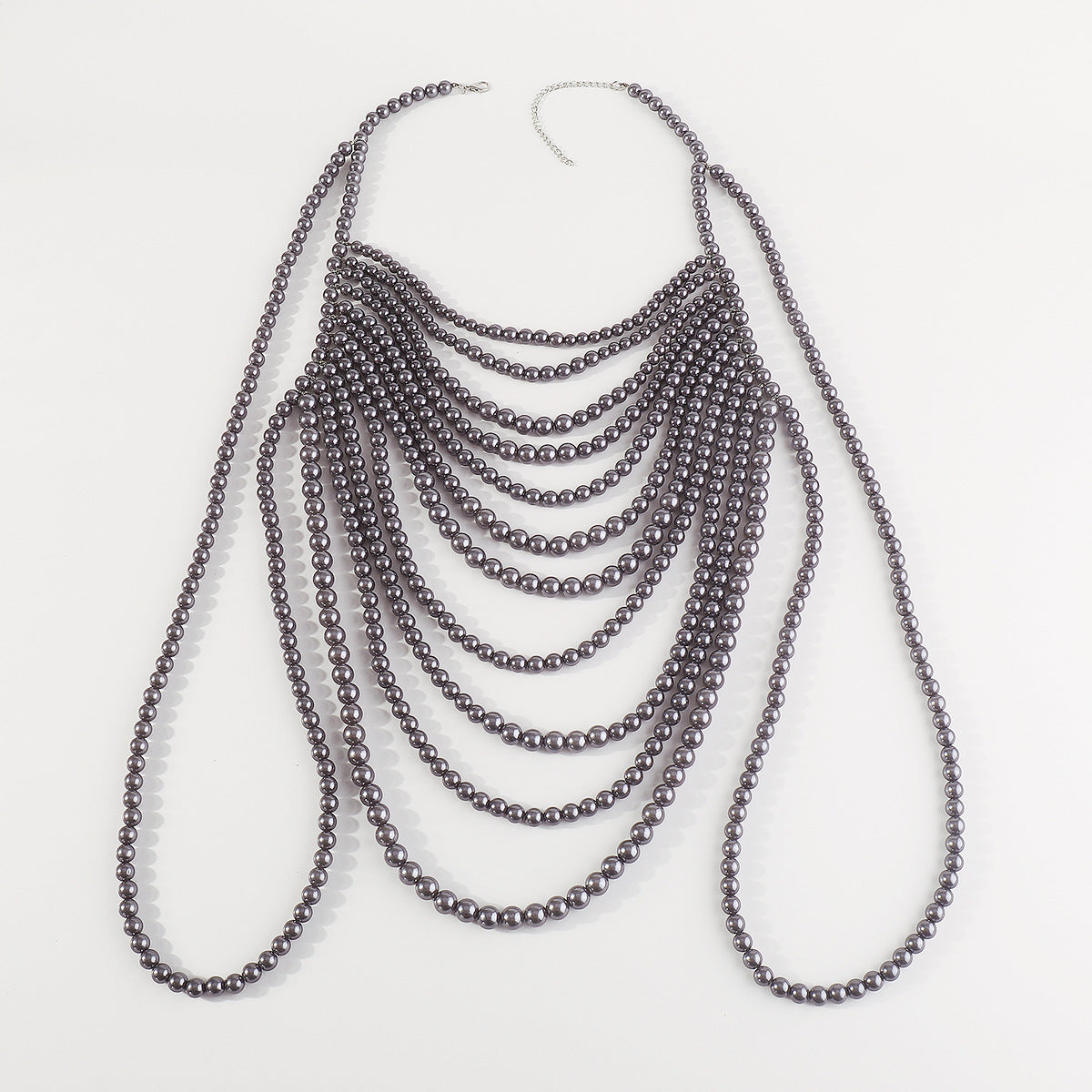 Cadena Corporal de Perlas Geométricas Vintage para Mujer con Detalles Artesanales y Diseño Irregular