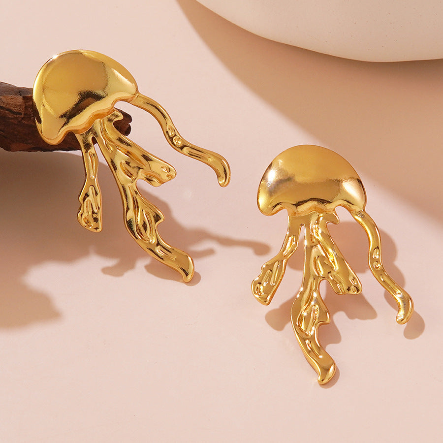 Statement Jellyfish Stainless Steel Stud Earrings for Women