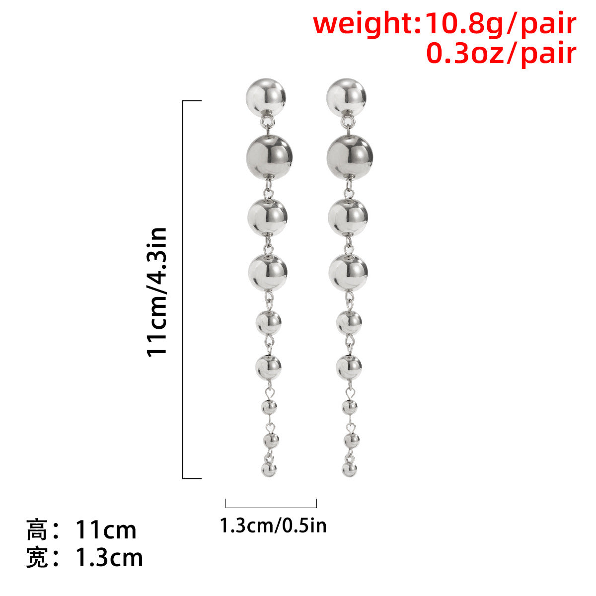 Minimalist Geometric Letter Metal Beaded Earrings for Women