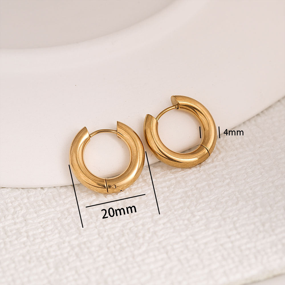 Orecchini a polsino geometrici minimalisti a U in acciaio inossidabile placcato oro e argento, unisex, alla moda