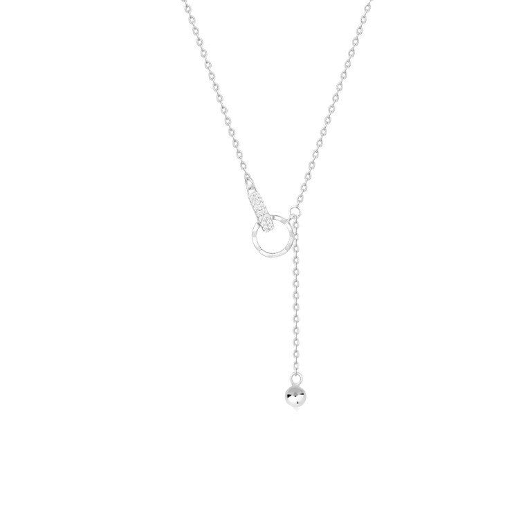 Collana da donna con pendente a doppio anello geometrico minimalista in rame placcato oro e catena a O