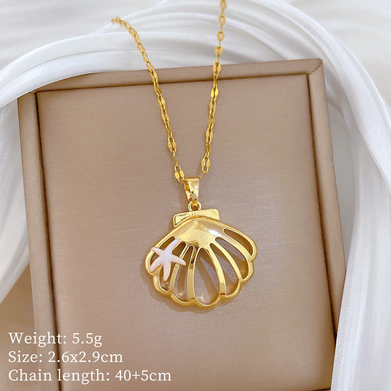 Sweet Cartoon Animal Micro-Inlaid Cubic Zirconia Brass Pendant Titanium Steel Necklace for Unisex